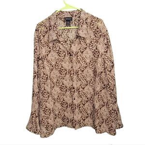 Lane Bryant Long Bell Sleeves blouse  Paisley print.